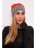 Paris fleecová čiapka K212 červená+sivá