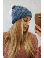 Fleecová čiapka Alice K248 denim+white