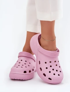 Piankowe Klapki Damskie Na Masywnej Podeszwie Big Star RR274A120 Różowe