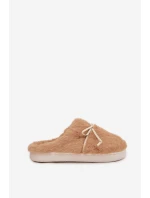 Kožešinové pantofle s mašlí Camel Minella