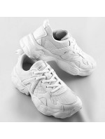 Biele dámske šnurovacie športové topánky (AW100001-02)