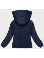 Tmavomodrá dámska prešívaná bunda s kapucňou (16M9103-215) Tmavomodrá dámska prešívaná bunda s kapucňou (16M9103-215)