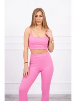 Súprava s blúzou hore pruhovaná svetlo ružová