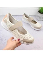 Pohodlné šnurovacie topánky Rieker W RKR575A beige