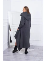 Zateplené šaty s dlhšími bokmi grafitové