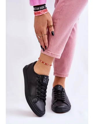 Dámske klasické kožené tenisky Black Misima