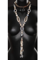 Trendy pearl necklace, long