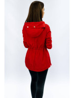 Krátka červená bunda typu parka (P01)