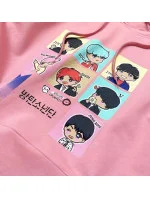 Ružová dámska športová mikina s potlačou (N7283)