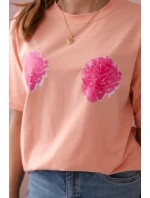 Bavlnená blúzka s marhuľovou kvetinovou potlačou
