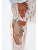 Zamszowe Sneakersy Damskie Big Star RR274A048 HI-POLY SYSTEM Ciemnobeżowe