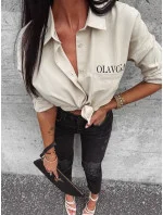 Dámska košeľa 286144 khaki - Ola Voga Dámska košeľa 286144 khaki - Ola Voga