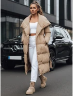 Dámsky prešívaný kabát FAVI camel FashionStreet TY3091 Dámsky prešívaný kabát FAVI camel FashionStreet TY3091