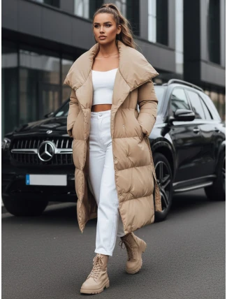 Dámsky prešívaný kabát FAVI camel FashionStreet TY3091 Dámsky prešívaný kabát FAVI camel FashionStreet TY3091