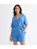 Dámska žakárová košeľa Amourette Boyfriend - CIEL - modrá 005J - TRIUMPH Dámska žakárová košeľa Amourette Boyfriend - CIEL - modrá 005J - TRIUMPH