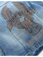 Svetlo modrá dámska džínsová bunda s flitrami (FF-61)
