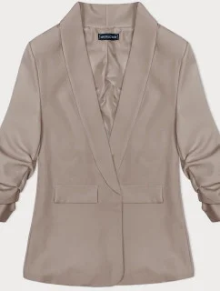 Tenké sako v moka farbe s nariasenými rukávmi (22-356)