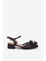 Dámské sandály na klínku s ozdobným detailem Černé Vionessa