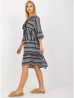 Šaty D73771M30214A1EN čiernobiele