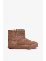 Snehové topánky so zipsom a kožušinou Big Star beige