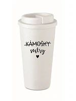 SISTERS BAGS - biely termohrnček 475 ml