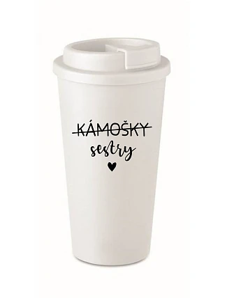 SISTERS BAGS - biely termohrnček 475 ml
