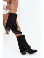 Kozaki Damskie Ocieplane Z Wywiniętą Cholewką Vinceza 16516 Czarne