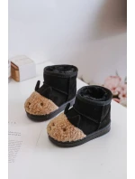 Ocieplane Dziecięce Botki Śniegowce Lamy Czarne Esandira