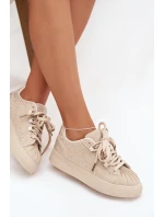 Ozdobené dámské tenisky béžové Calissea