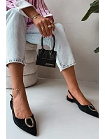 Dámske sandále na nízkom podpätku s ozdobou Black Sparkle