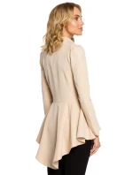 Asymetrický frak s golierom a zapínaním na gombíky M165 - čierny - Moe Asymetrický frak s golierom a zapínaním na gombíky M165 - čierny - Moe