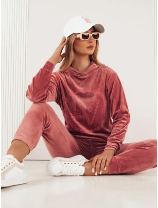 VIP PRIVATE dámsky velúrový set ružový FashionStreet AY0868