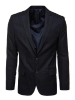 Pánske jednoradové sako v tmavomodrej farbe FashionStreet MX0633 Pánske jednoradové sako v tmavomodrej farbe FashionStreet MX0633