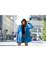 Svetlomodrá dámska bunda s kapucňou (HO-22) Svetlomodrá dámska bunda s kapucňou (HO-22)