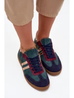 Zazoo N1068 Dámske semišové nízke tenisky Dark Green