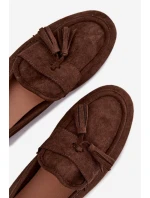 Dámske ploché mokasíny s strapcami chocolate Marilisse