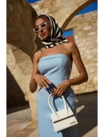 M843 Džínsové midi šaty - svetlomodré