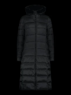Dámsky zimný dlhý kabát CMP zateplená bunda s kapucňou Black (34K0046F/U901)