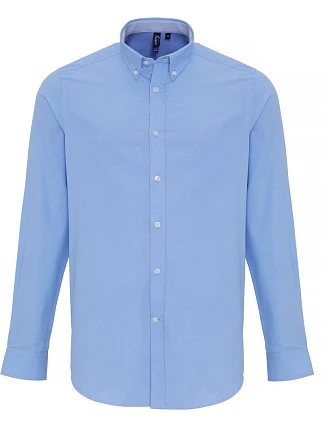 Premier PR 238 Oxfordská pruhovaná košeľa s dlhým rukávom 39.0238 oxford blue