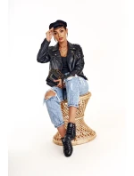 Damskie Skórzane Trampki Big Star Czarne V274871