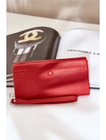 Duży Portfel Damski Z Tłoczeniem Eko Skóra Czerwony Martiel