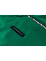 Tenká zelená dámska bunda s ozdobnou lemovkou (B8145-10)