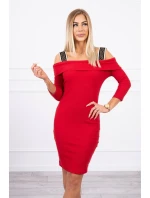 Šaty so širokými ramienkami červené