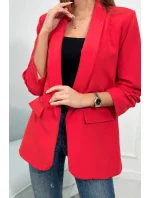 Bunda s klopami elegantná červená Bunda s klopami elegantná červená