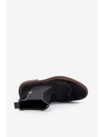 Zamszowe Męskie Botki Sztyblety Big Star OO174192 Czarne