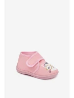 Dětské bačkory na suchý zip růžové Katline