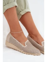 Dámské perforované polobotky Béžové Flariette
