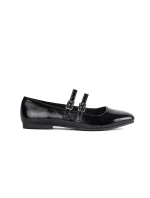 Pohodlné čierne baleríny pre ženy bez podpätku Pohodlné čierne baleríny pre ženy bez podpätku