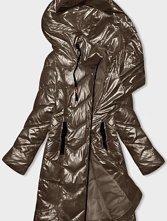 Dámska metalická zimná bunda Rosse Line Brown (7227)