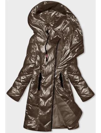 Dámska metalická zimná bunda Rosse Line Brown (7227)